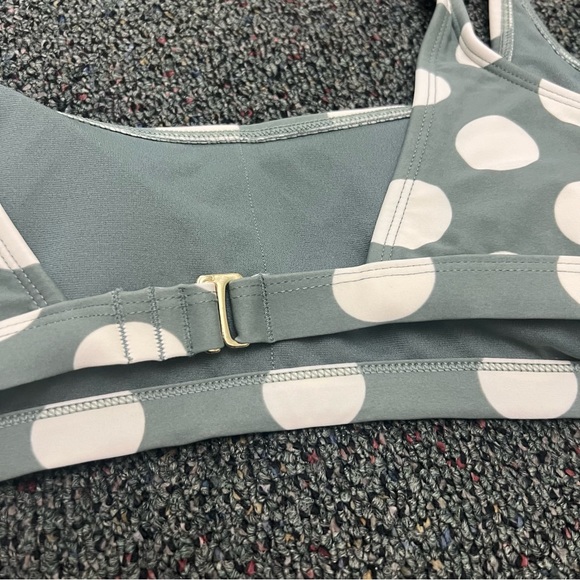 TARGET Green & White Polka Dot Bow Tie Shoulder Retro Bikini Top Removable Cup L - Picture 13 of 16